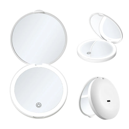 Rechargeable Magnification Compact Mirror With Light