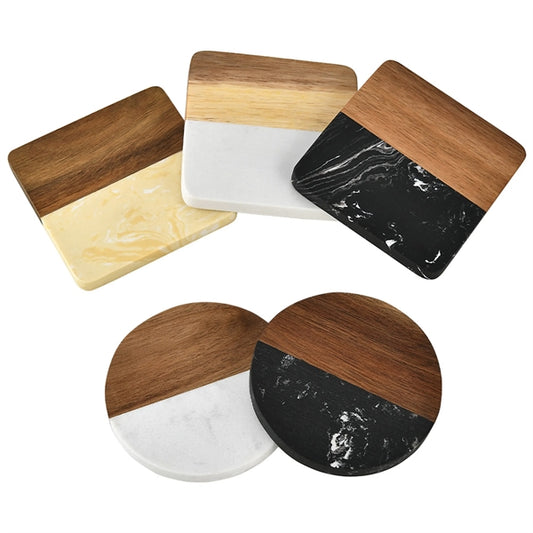 Marble And Acacia Wooden Coasters