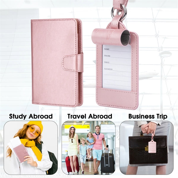 Passport Holder With Suitcase Tag