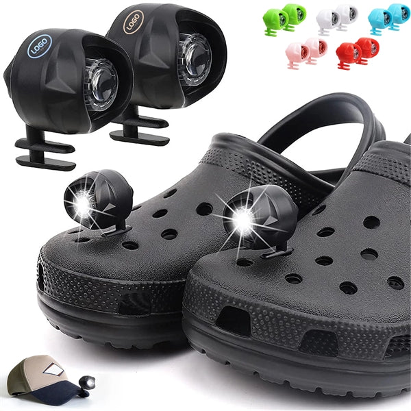 2Pcs Croc Lights Flashlights For Shoes Headlights