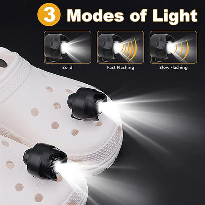 2Pcs Croc Lights Flashlights For Shoes Headlights