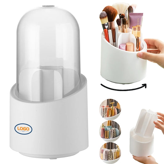 Rotating Makeup Brush Holder With Lid