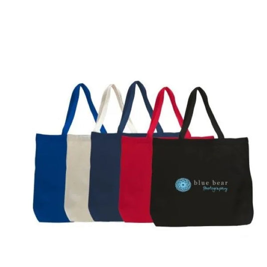 Cotton shopping / Beach Tote with webbed handles