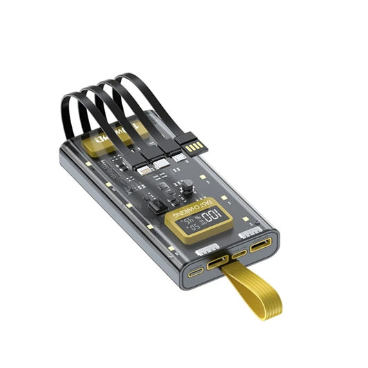 Portable charger Power bank with built in cables