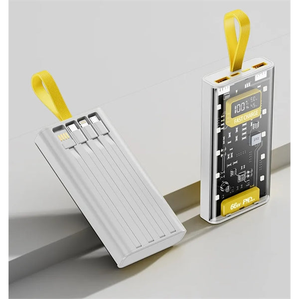 Portable charger Power bank with built in cables