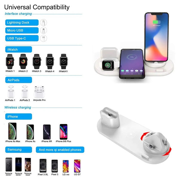 6 in 1 Wireless Charging Station