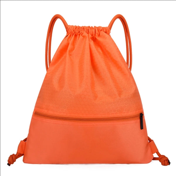 Large Capacity Outdoor Drawstring Backpack With Front Pouch