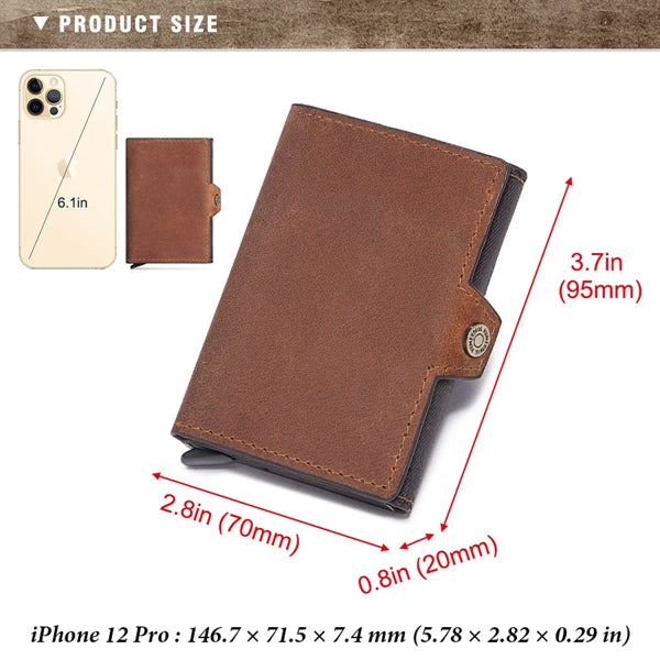 Mens Genuine Leather Card Holder Wallet