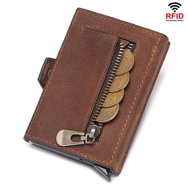 Mens Genuine Leather Card Holder Wallet