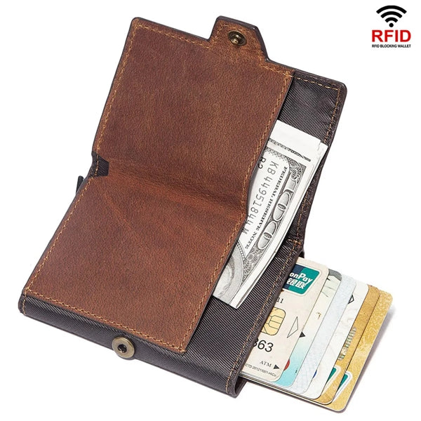 Mens Genuine Leather Card Holder Wallet