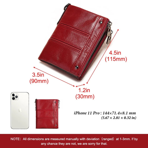 Genuine Leather Women's Wallet with Chain