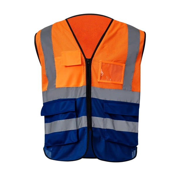 Mesh Hi-Viz Reflective Tape Safety Vest With 4 Pockets