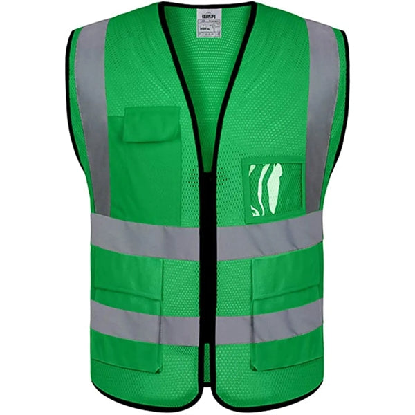 Mesh Hi-Viz Reflective Tape Safety Vest With 4 Pockets