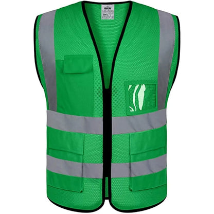 Mesh Hi-Viz Reflective Tape Safety Vest With 4 Pockets