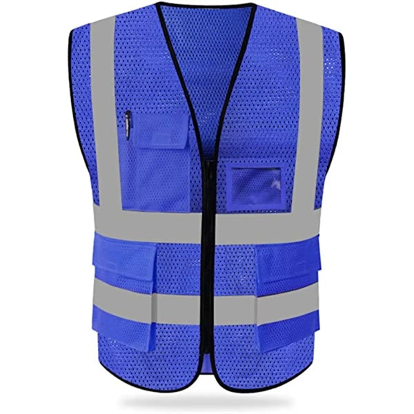 Mesh Hi-Viz Reflective Tape Safety Vest With 4 Pockets