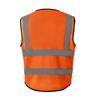 Mesh Hi-Viz Reflective Tape Safety Vest With 4 Pockets