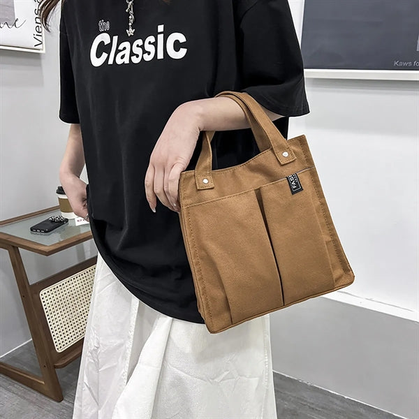 Multi-pocket Canvas Tote Bento Handbag