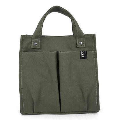 Multi-pocket Canvas Tote Bento Handbag