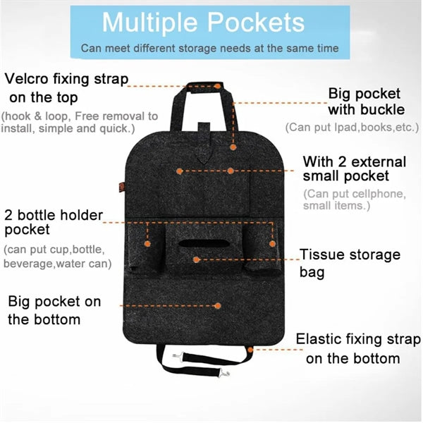 Hanging Car SeatBack Organizer With Shoulder Strap
