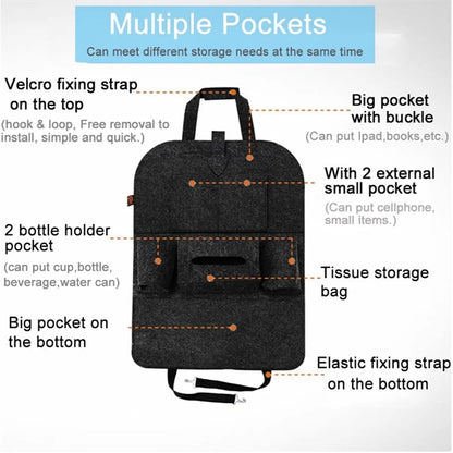 Hanging Car SeatBack Organizer With Shoulder Strap