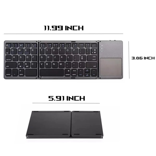 Foldable Bluetooth Keyboard with Touchpad Rechargeable