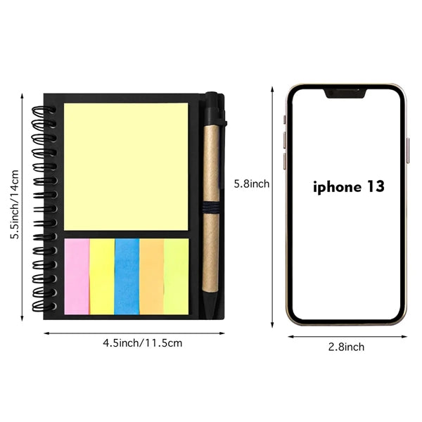 Convenience Portable Lined Spiral Notebook With Notepad