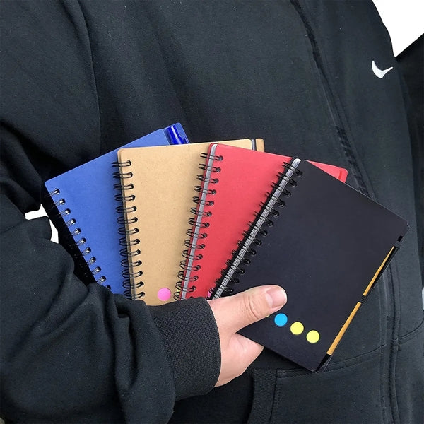 Convenience Portable Lined Spiral Notebook With Notepad