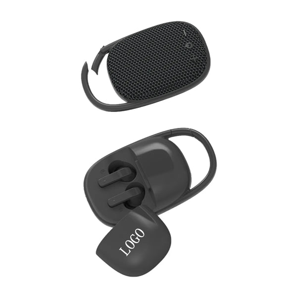 Ear Earbud Bluetooth Speaker 2 in 1 Combo With Portable Hook