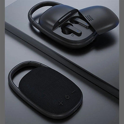 Ear Earbud Bluetooth Speaker 2 in 1 Combo With Portable Hook