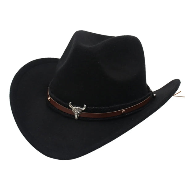 Unisex Classic Western Cowboy Men Felt Wide Brim Hats
