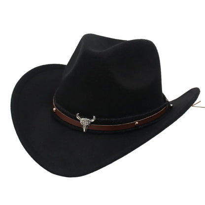 Unisex Classic Western Cowboy Men Felt Wide Brim Hats
