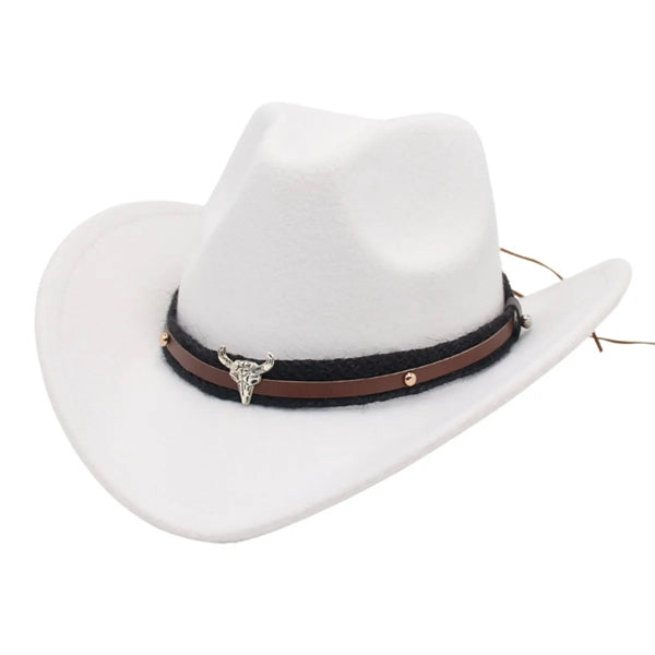 Unisex Classic Western Cowboy Men Felt Wide Brim Hats