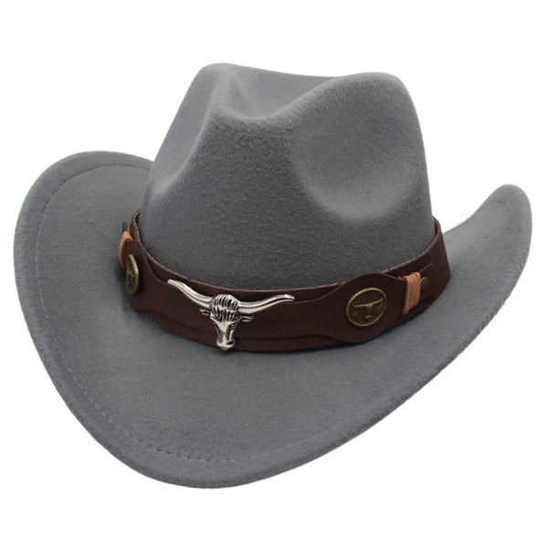 Unisex Classic Western Cowboy Men Felt Wide Brim Hats
