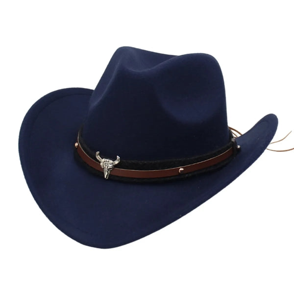 Unisex Classic Western Cowboy Men Felt Wide Brim Hats