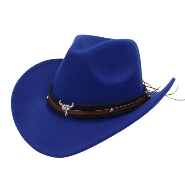 Unisex Classic Western Cowboy Men Felt Wide Brim Hats