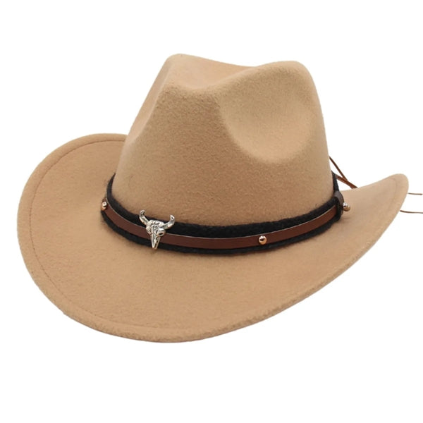 Unisex Classic Western Cowboy Men Felt Wide Brim Hats
