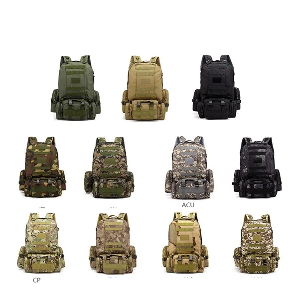 Tactical Backpack 4 in 1 Detachable Molle Bag Pack 55L