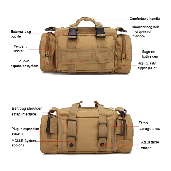 Tactical Backpack 4 in 1 Detachable Molle Bag Pack 55L