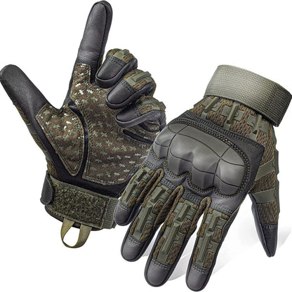 Tactical Men Full Finger Gloves Sports Touch Rubber Shell