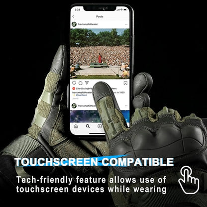 Tactical Men Full Finger Gloves Sports Touch Rubber Shell
