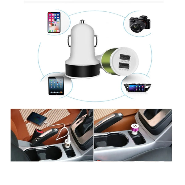 Portable Fast Charging Dual Smart Port USB Car Charger