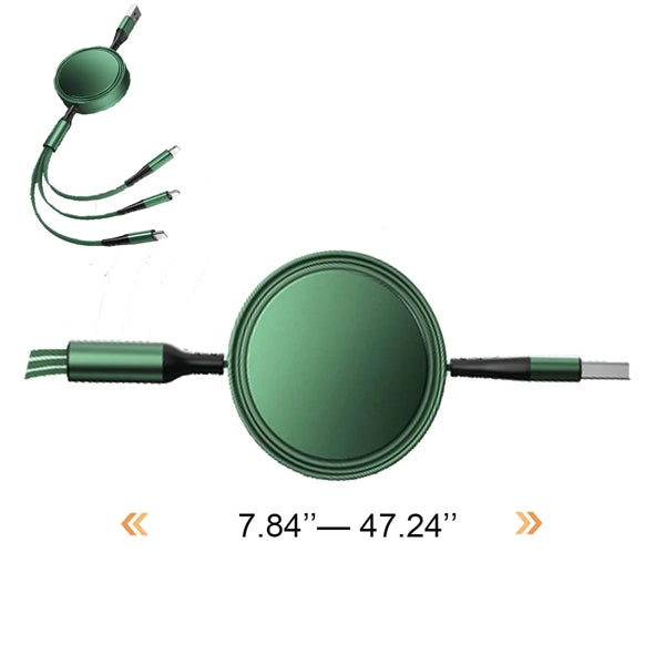 Portable Multi 3 In 1 Retractable USB Fast Charging Cable