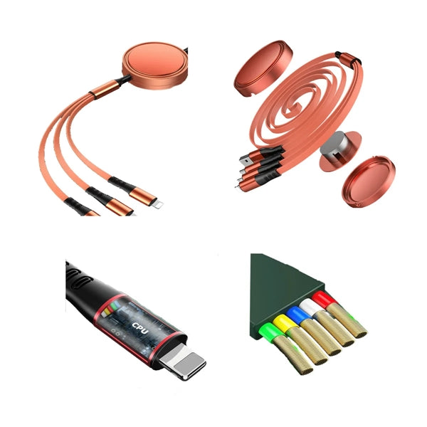 Portable Multi 3 In 1 Retractable USB Fast Charging Cable