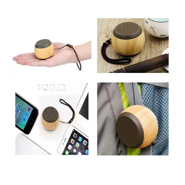 Portable Wooden Smart Small Drum Wireless Bluetooth Speaker