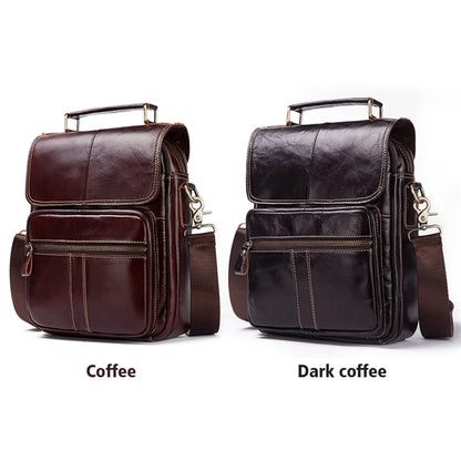 Men's Leather Messenger Bag with Adjustable Shoulder Strap.