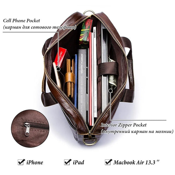 Genuine Leather Briefcase for Men