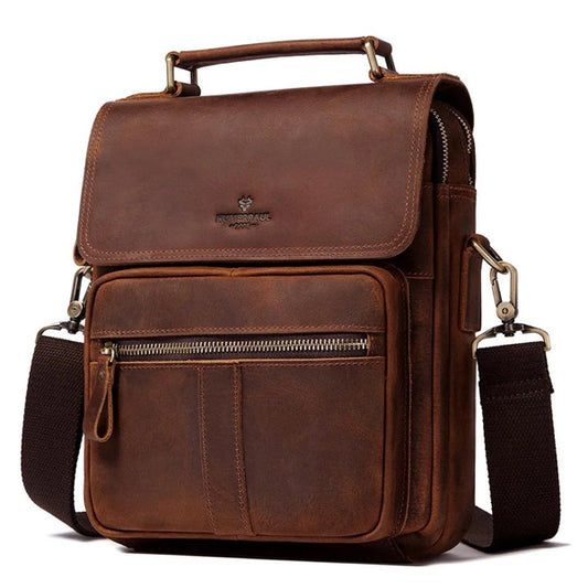 Durable Men's Leather Shoulder Messenger Bag.