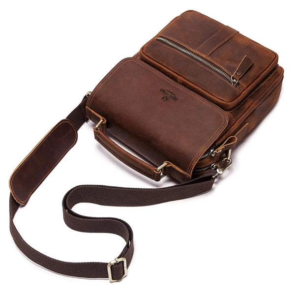 Durable Men's Leather Shoulder Messenger Bag.