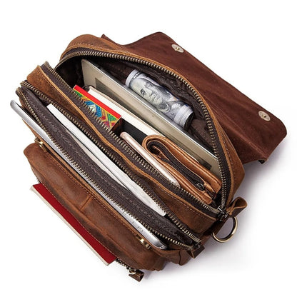 Durable Men's Leather Shoulder Messenger Bag.