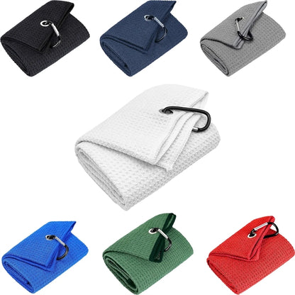 Microfiber Waffle Pattern Golf Towel With Carabiner Clip